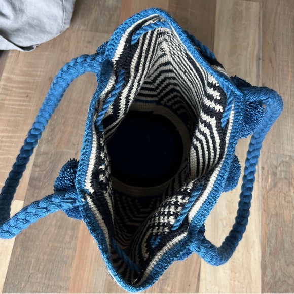 Blue and Black Geometric Tote Bag - Picture 5 of 6